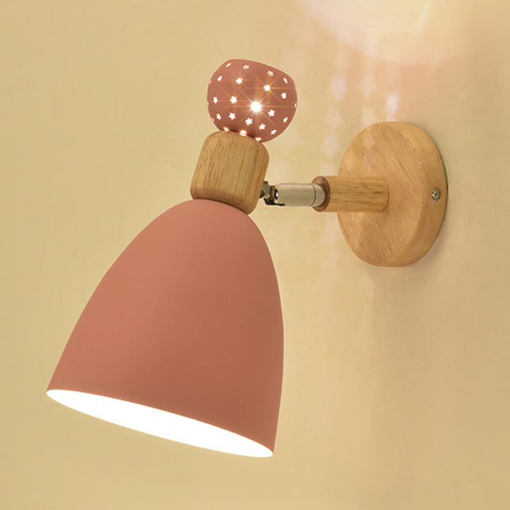 Lisslune | Creative Macaron Bell Wall Mount Light Metal 2-Light Nightstand Wall Lamp with Star Cutouts