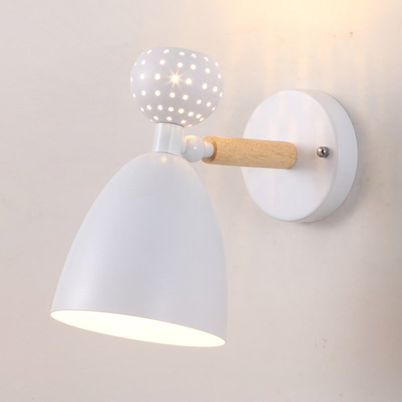 Lisslune | Creative Macaron Bell Wall Mount Light Metal 2-Light Nightstand Wall Lamp with Star Cutouts