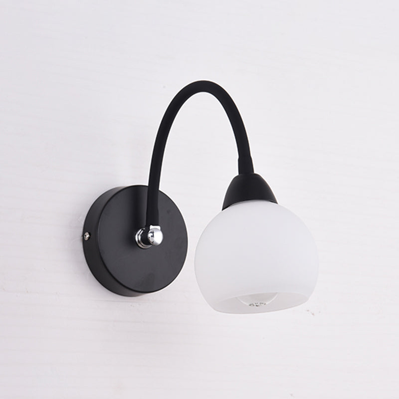 Lisslune | Ball Wall-mounted Vanity Light Retro Black Opal Glass Wall Lamp for Bathroom