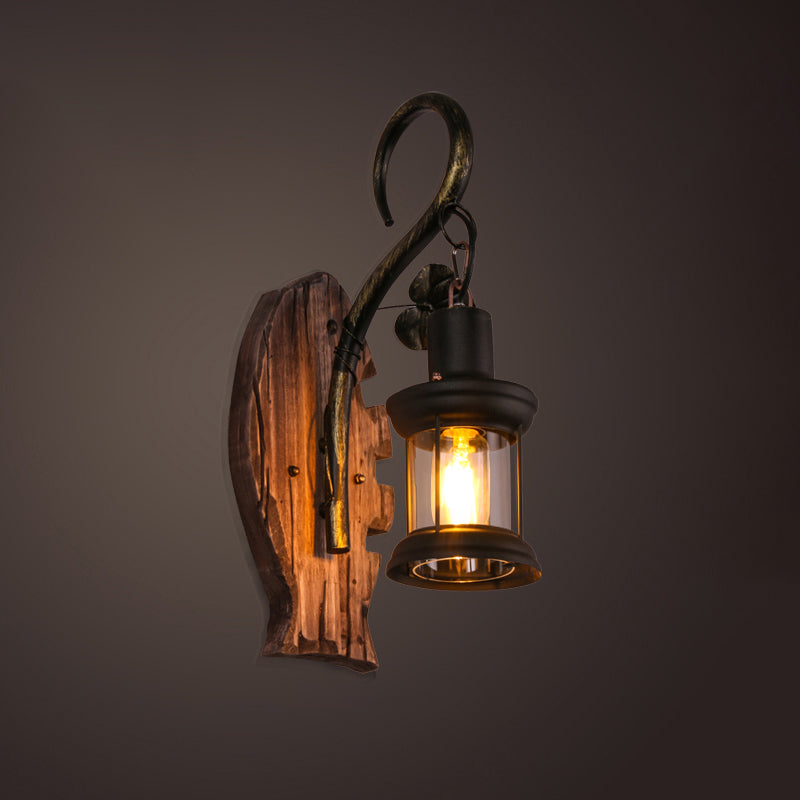 Lisslune | Nautical Geometric Wall Lamp Wooden Wall Mount Lighting for Living Room