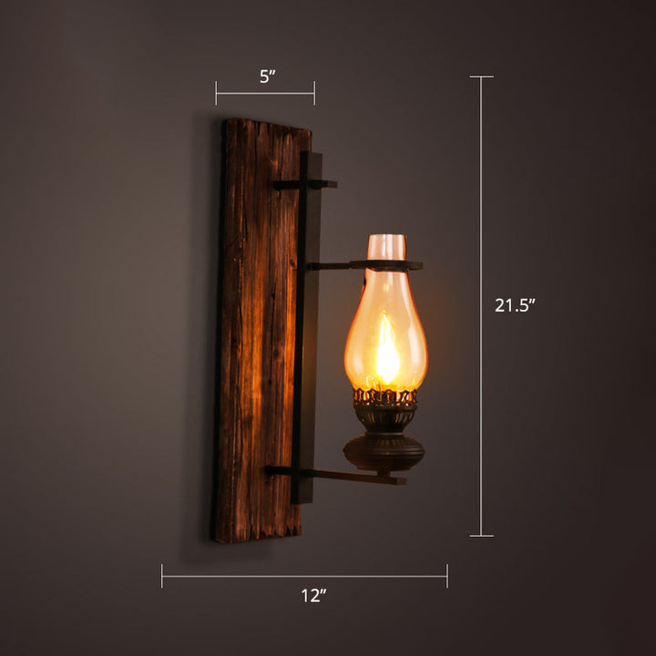 Lisslune | Nautical Geometric Wall Lamp Wooden Wall Mount Lighting for Living Room