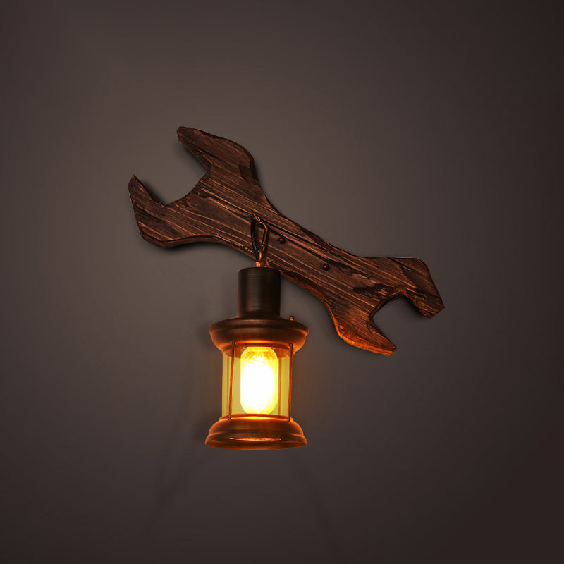 Lisslune | Nautical Geometric Wall Lamp Wooden Wall Mount Lighting for Living Room