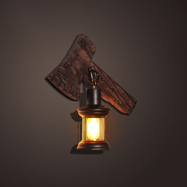 Lisslune | Nautical Geometric Wall Lamp Wooden Wall Mount Lighting for Living Room