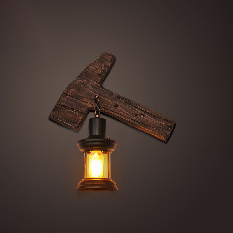 Lisslune | Nautical Geometric Wall Lamp Wooden Wall Mount Lighting for Living Room