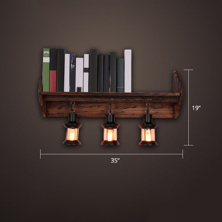 Lisslune | Nautical Geometric Wall Lamp Wooden Wall Mount Lighting for Living Room