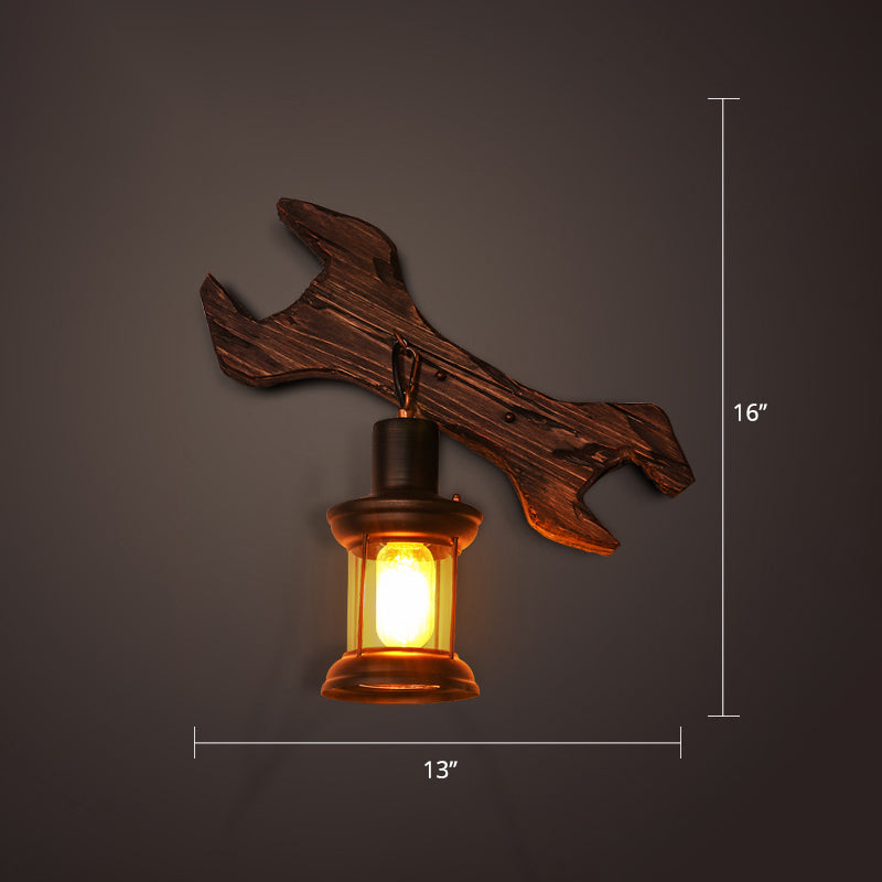 Lisslune | Nautical Geometric Wall Lamp Wooden Wall Mount Lighting for Living Room