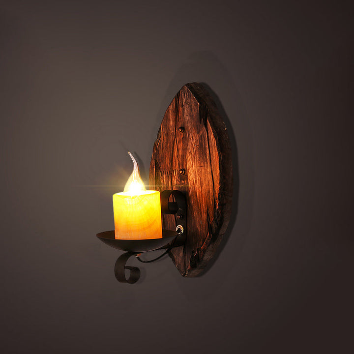 Lisslune | Nautical Geometric Wall Lamp Wooden Wall Mount Lighting for Living Room