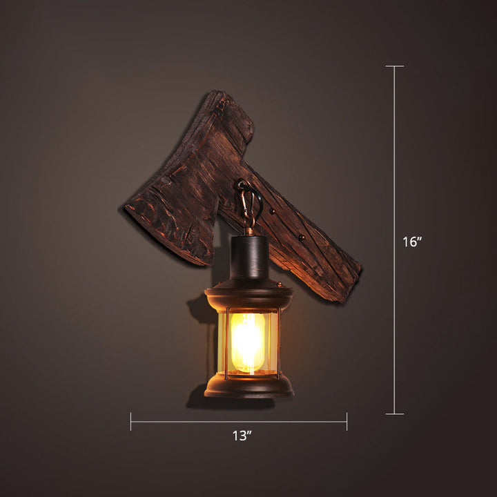 Lisslune | Nautical Geometric Wall Lamp Wooden Wall Mount Lighting for Living Room