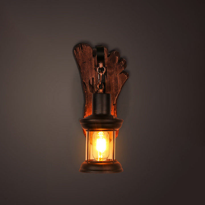 Lisslune | Nautical Geometric Wall Lamp Wooden Wall Mount Lighting for Living Room