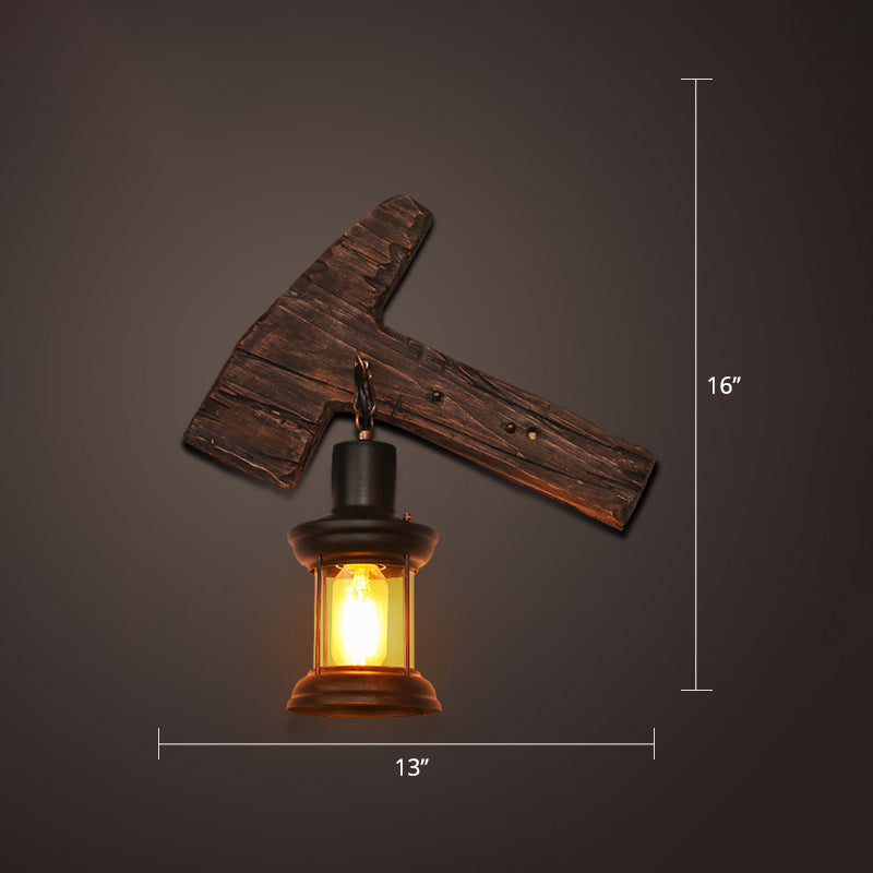 Lisslune | Nautical Geometric Wall Lamp Wooden Wall Mount Lighting for Living Room