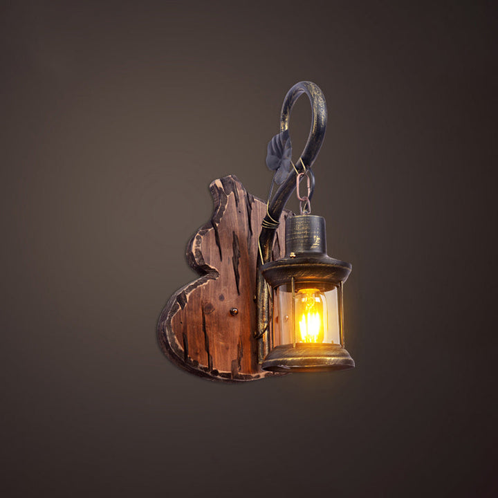 Lisslune | Nautical Geometric Wall Lamp Wooden Wall Mount Lighting for Living Room