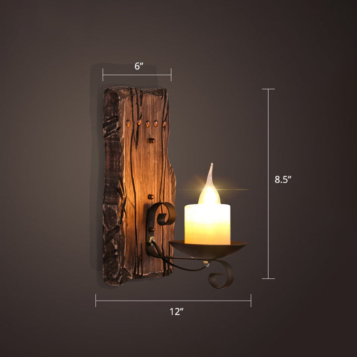 Lisslune | Nautical Geometric Wall Lamp Wooden Wall Mount Lighting for Living Room