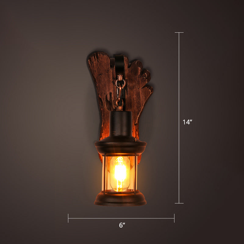 Lisslune | Nautical Geometric Wall Lamp Wooden Wall Mount Lighting for Living Room