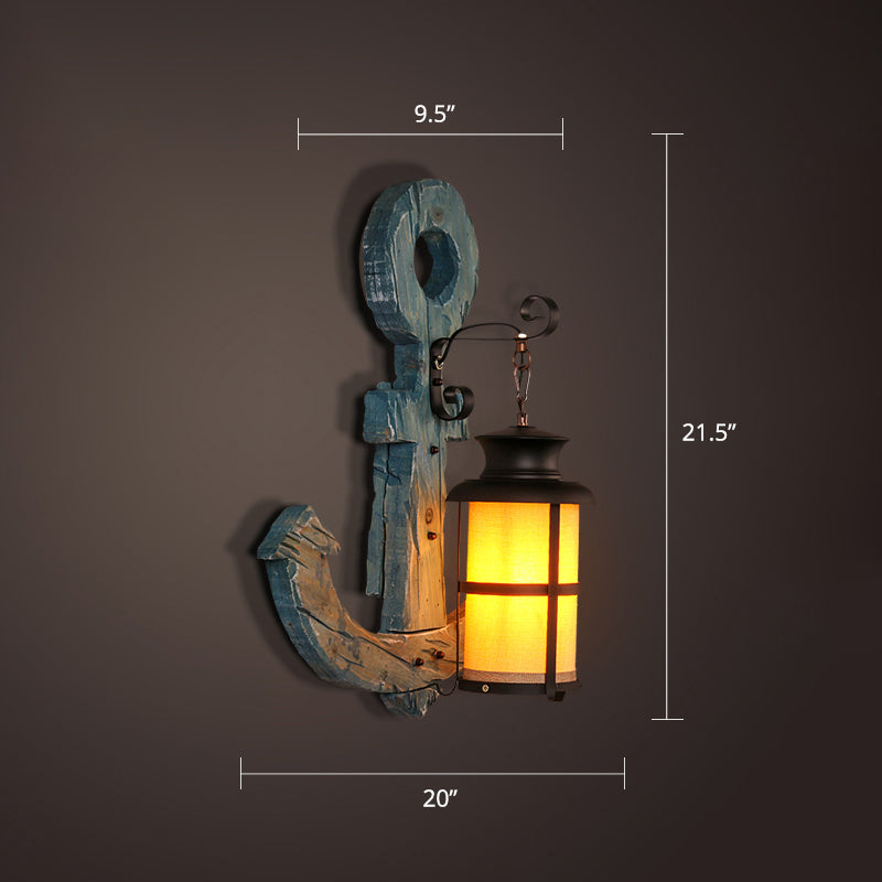Lisslune | Nautical Geometric Wall Lamp Wooden Wall Mount Lighting for Living Room
