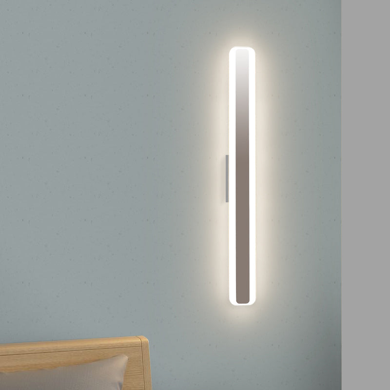 Lisslune | Contemporary 16"/20" wide LED vanity lamp with acrylic-colored shade white rectangular mirror lamp in warm/white light