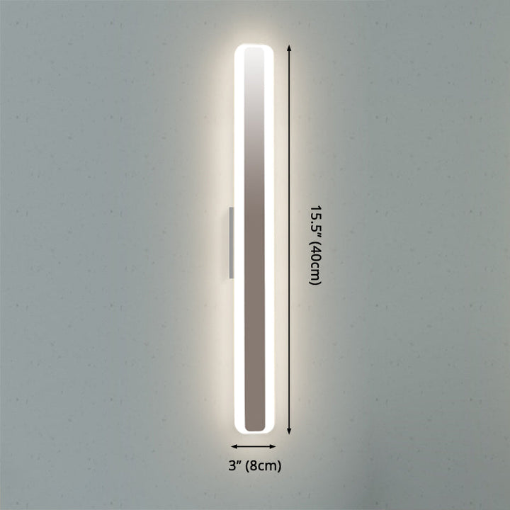Lisslune | Contemporary 16"/20" wide LED vanity lamp with acrylic-colored shade white rectangular mirror lamp in warm/white light