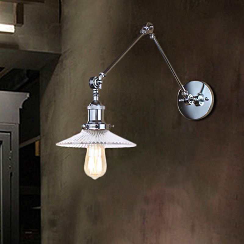 Lisslune | Saucer Living Room Wall Light Rustic Style Prism Glass 1 Light Black/Silver/Bronze Wall Lamp