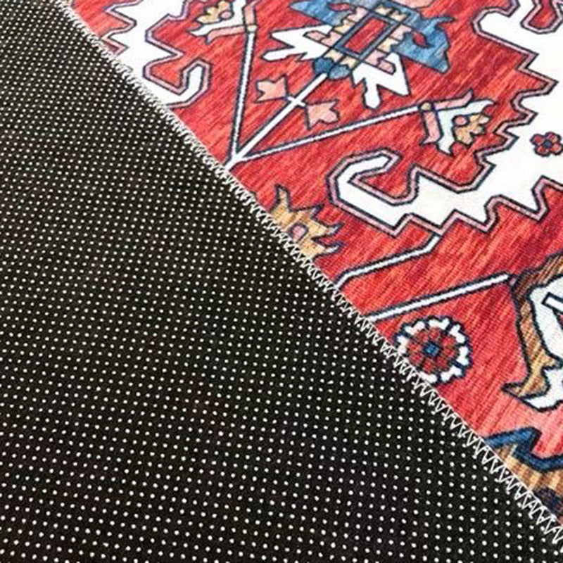 Lisslune | Multi Color Living Room Rug Persian Geometric Printed Indoor Rug Cotton Blend Non-Slip Easy Maintenance Area Rug