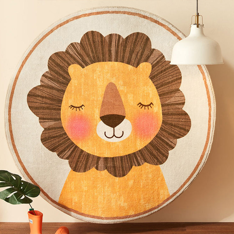 Lisslune | Multicolored Cartoon Pattern Rug Superfiber Casual Area Rug Non-Slip Pet-Friendly Easy Care Indoor Rug for Kids