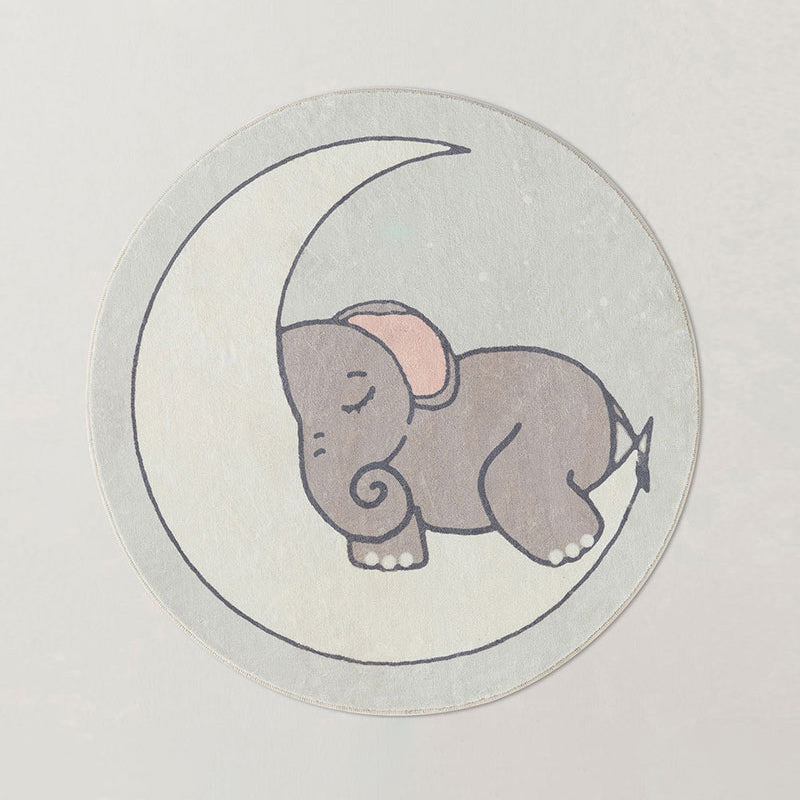 Lisslune | Multicolored Cartoon Pattern Rug Superfiber Casual Area Rug Non-Slip Pet-Friendly Easy Care Indoor Rug for Kids