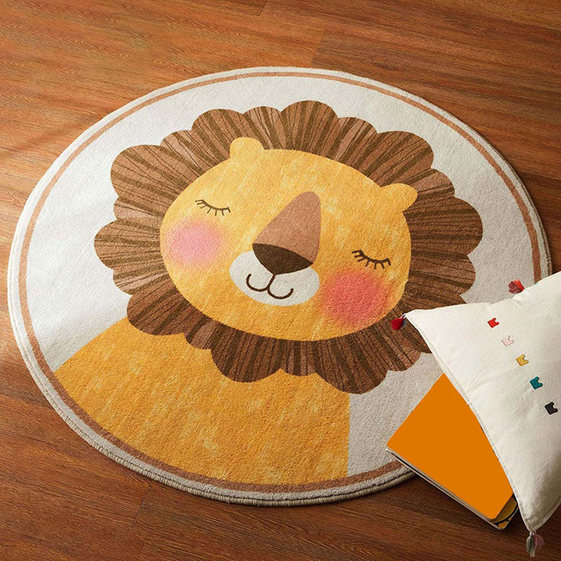Lisslune | Multicolored Cartoon Pattern Rug Superfiber Casual Area Rug Non-Slip Pet-Friendly Easy Care Indoor Rug for Kids
