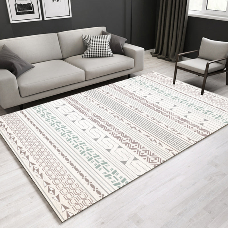 Lisslune | Southwestern geometric printed carpet Multicolor cotton blend area runner non-slip easy-care indoor rug for living room