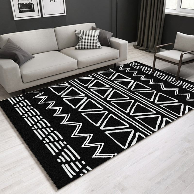 Lisslune | Southwestern geometric printed carpet Multicolor cotton blend area runner non-slip easy-care indoor rug for living room