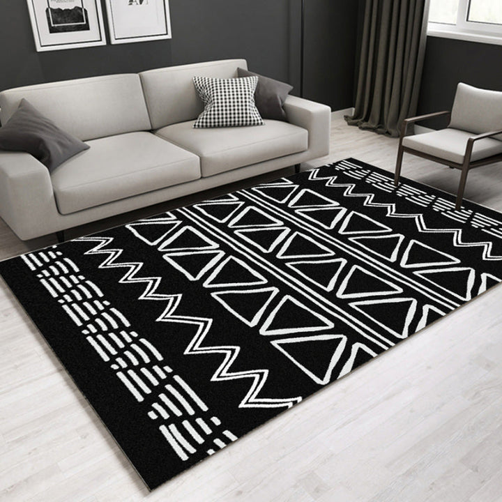 Lisslune | Southwestern geometric printed carpet Multicolor cotton blend area runner non-slip easy-care indoor rug for living room