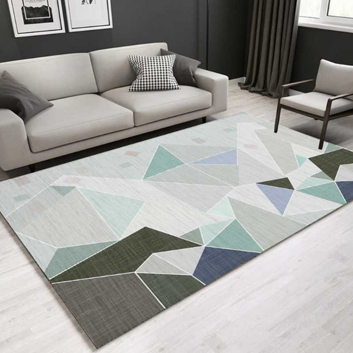 Lisslune | Southwestern geometric printed carpet Multicolor cotton blend area runner non-slip easy-care indoor rug for living room