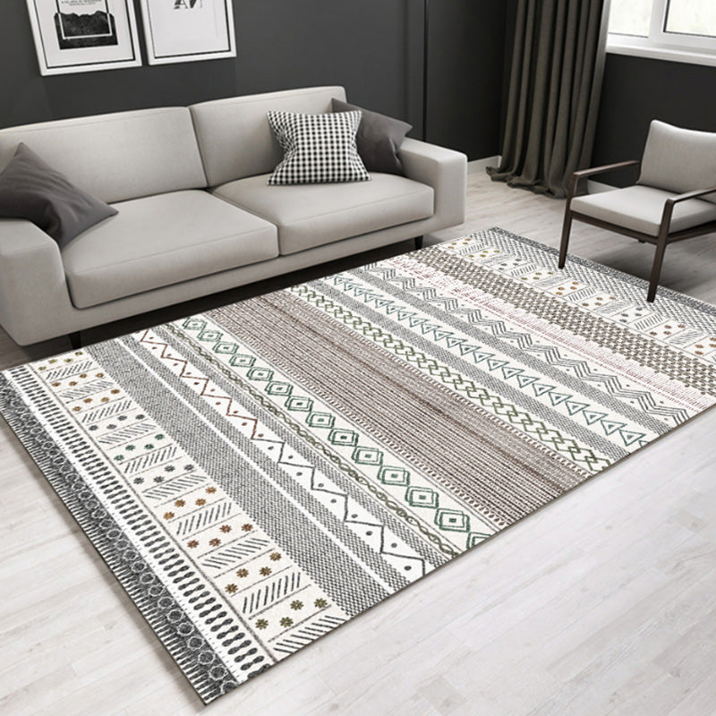 Lisslune | Southwestern geometric printed carpet Multicolor cotton blend area runner non-slip easy-care indoor rug for living room