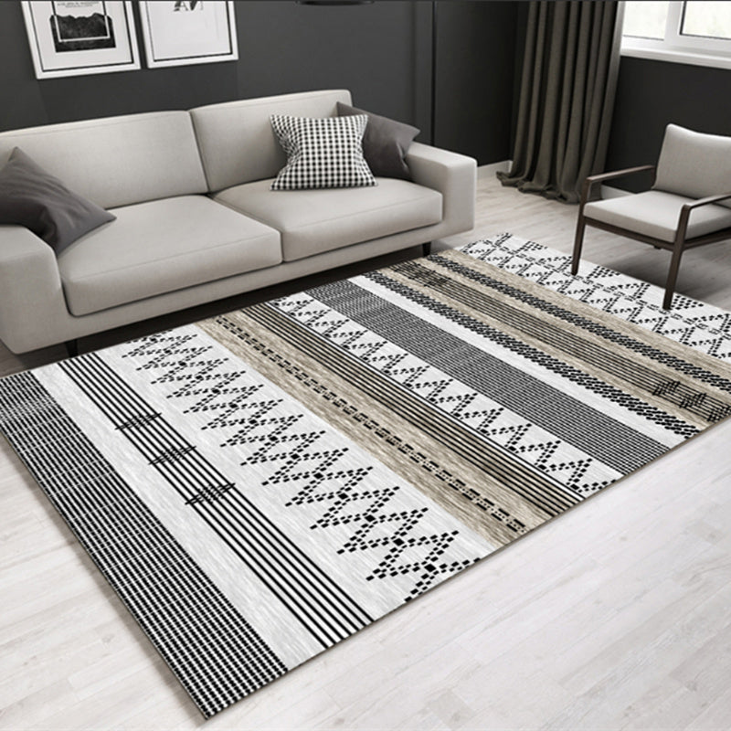 Lisslune | Southwestern geometric printed carpet Multicolor cotton blend area runner non-slip easy-care indoor rug for living room