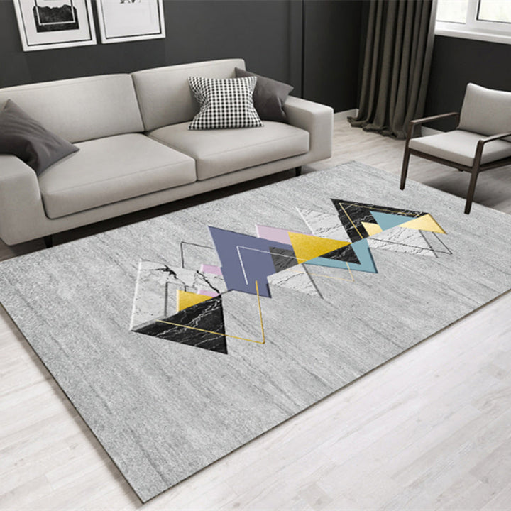 Lisslune | Southwestern geometric printed carpet Multicolor cotton blend area runner non-slip easy-care indoor rug for living room