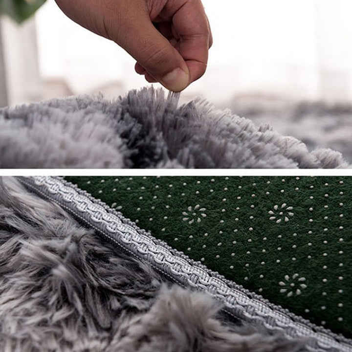 Lisslune | New item Solid Color Rug Multicolored Fluffy Rug Non-Slip Backing Pet-Friendly Stain-Resistant Rug for Bedroom