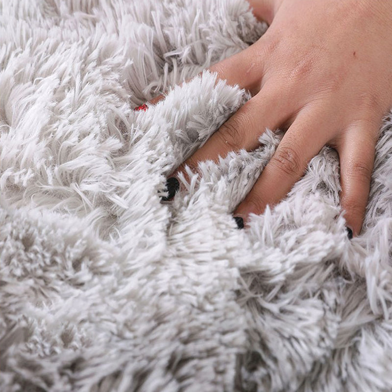 Lisslune | New item Solid Color Rug Multicolored Fluffy Rug Non-Slip Backing Pet-Friendly Stain-Resistant Rug for Bedroom