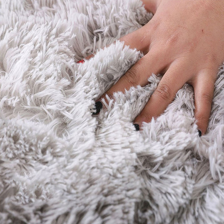 Lisslune | New item Solid Color Rug Multicolored Fluffy Rug Non-Slip Backing Pet-Friendly Stain-Resistant Rug for Bedroom