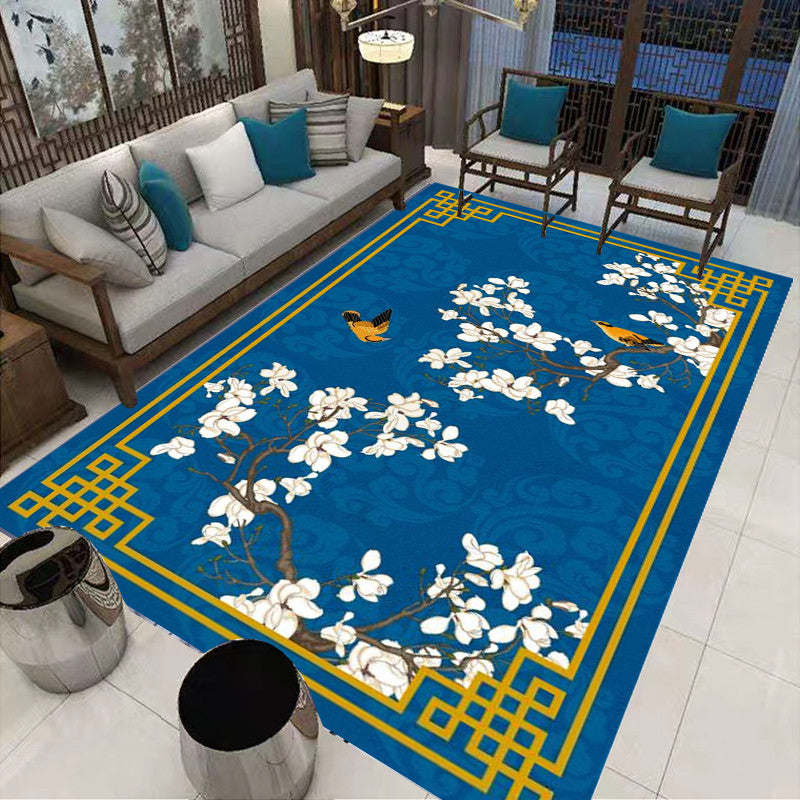 Lisslune | Multi-Colored Oriental Carpet Cotton Blend Patterned Area Rug Non-Slip Back Pet-Friendly Indoor Diamond Carpet for the Living Room