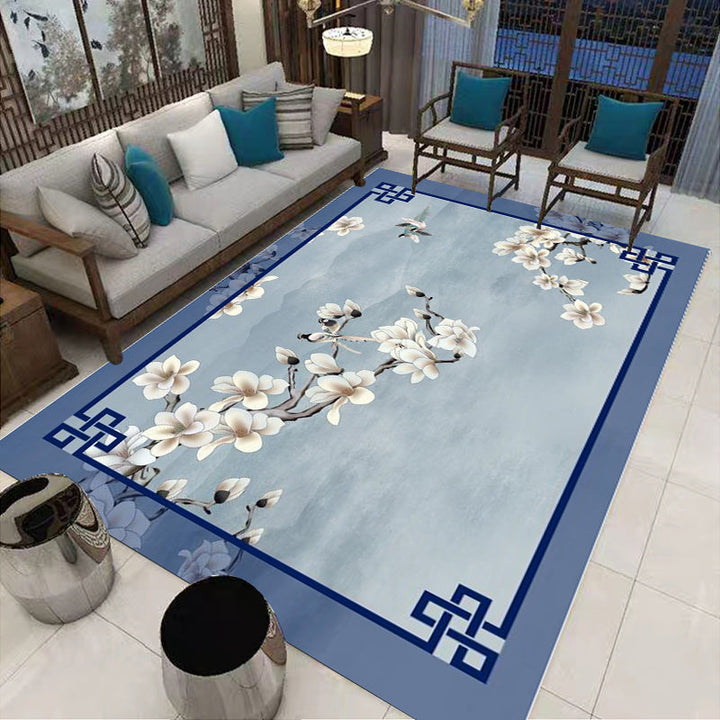 Lisslune | Multi-Colored Oriental Carpet Cotton Blend Patterned Area Rug Non-Slip Back Pet-Friendly Indoor Diamond Carpet for the Living Room
