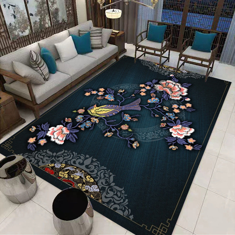 Lisslune | Multi-Colored Oriental Carpet Cotton Blend Patterned Area Rug Non-Slip Back Pet-Friendly Indoor Diamond Carpet for the Living Room