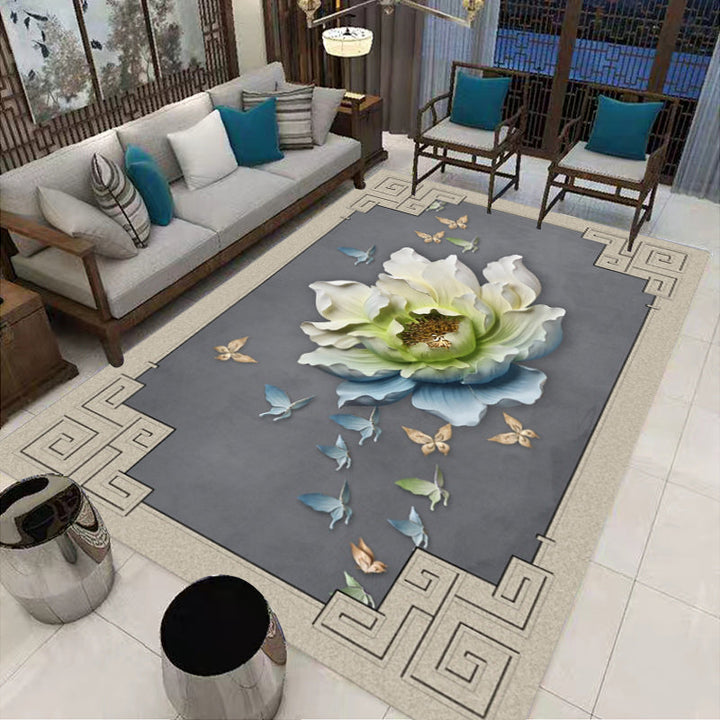 Lisslune | Multi-Colored Oriental Carpet Cotton Blend Patterned Area Rug Non-Slip Back Pet-Friendly Indoor Diamond Carpet for the Living Room
