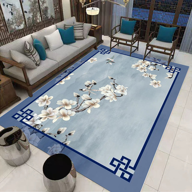 Lisslune | Multi-Colored Oriental Carpet Cotton Blend Patterned Area Rug Non-Slip Back Pet-Friendly Indoor Diamond Carpet for the Living Room
