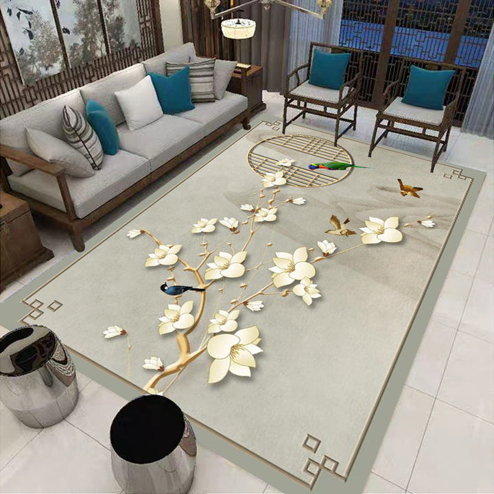 Lisslune | Multi-Colored Oriental Carpet Cotton Blend Patterned Area Rug Non-Slip Back Pet-Friendly Indoor Diamond Carpet for the Living Room