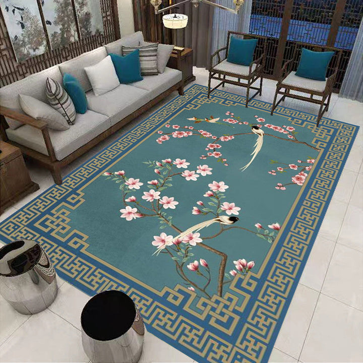 Lisslune | Multi-Colored Oriental Carpet Cotton Blend Patterned Area Rug Non-Slip Back Pet-Friendly Indoor Diamond Carpet for the Living Room