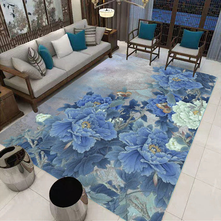 Lisslune | Multi-Colored Oriental Carpet Cotton Blend Patterned Area Rug Non-Slip Back Pet-Friendly Indoor Diamond Carpet for the Living Room