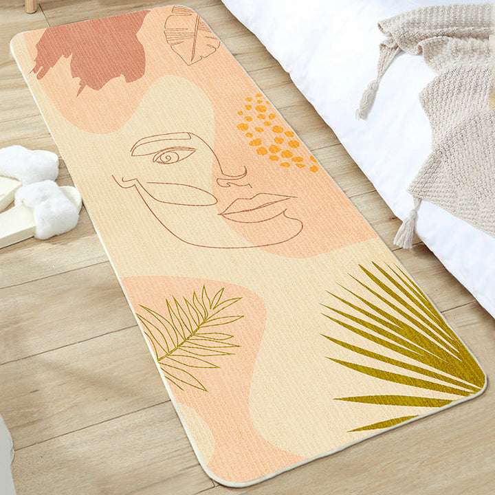 Lisslune | Cute Bedroom Rug Multicolored Cartoon Print Indoor Rug Polyester Anti-Slip Back Pet-Friendly Carpet