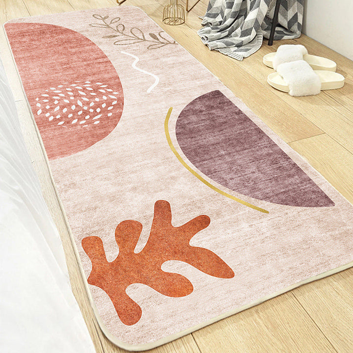 Lisslune | Cute Bedroom Rug Multicolored Cartoon Print Indoor Rug Polyester Anti-Slip Back Pet-Friendly Carpet