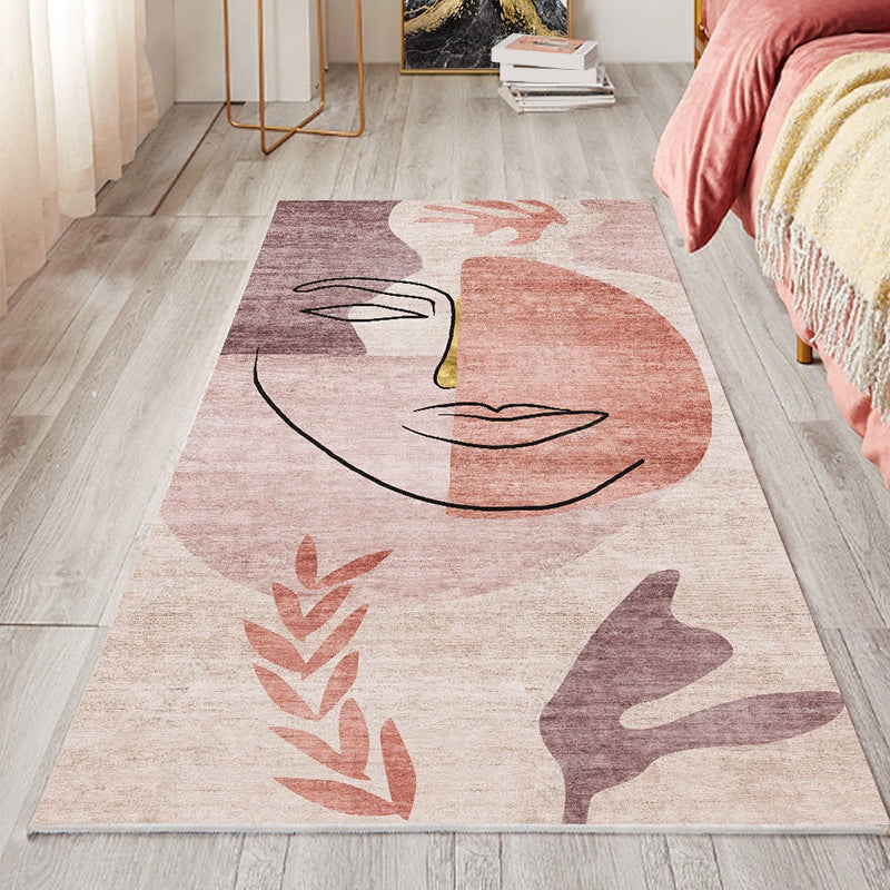 Lisslune | Cute Bedroom Rug Multicolored Cartoon Print Indoor Rug Polyester Anti-Slip Back Pet-Friendly Carpet