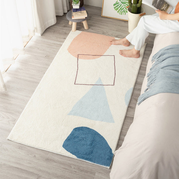 Lisslune | Western Room Carpet Multicolor Color Block Carpet Cotton Blend Pet Friendly Easy Care Washable Indoor Carpet