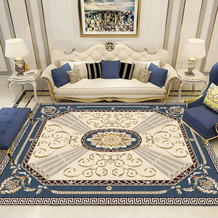 Lisslune | Multicolor Modern Rug Polyester Floral Print Area Rug Non-Slip Backing Stain Resistant Indoor Rug for the Living Room