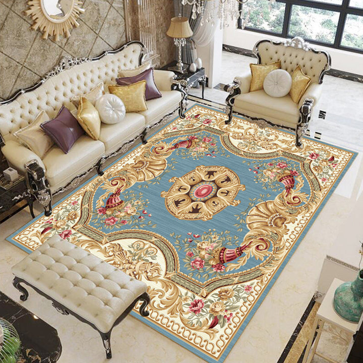Lisslune | Multicolor Modern Rug Polyester Floral Print Area Rug Non-Slip Backing Stain Resistant Indoor Rug for the Living Room