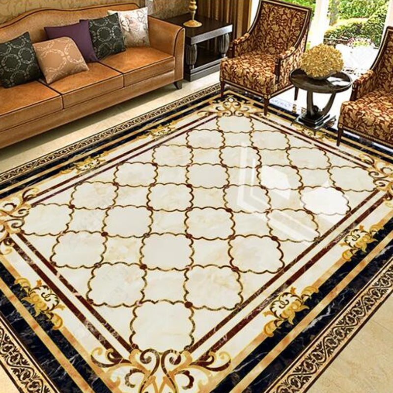 Lisslune | Multicolored Novelty Rug Cotton Blend Plaid Pattern Area Rug Non-Slip Pet Friendly Carpet for the Living Room